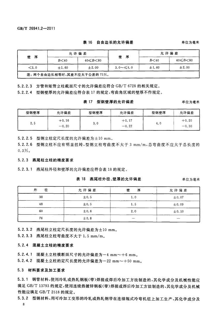  隔离栅 第2部分：立柱、斜撑和门   国家标准(图9)